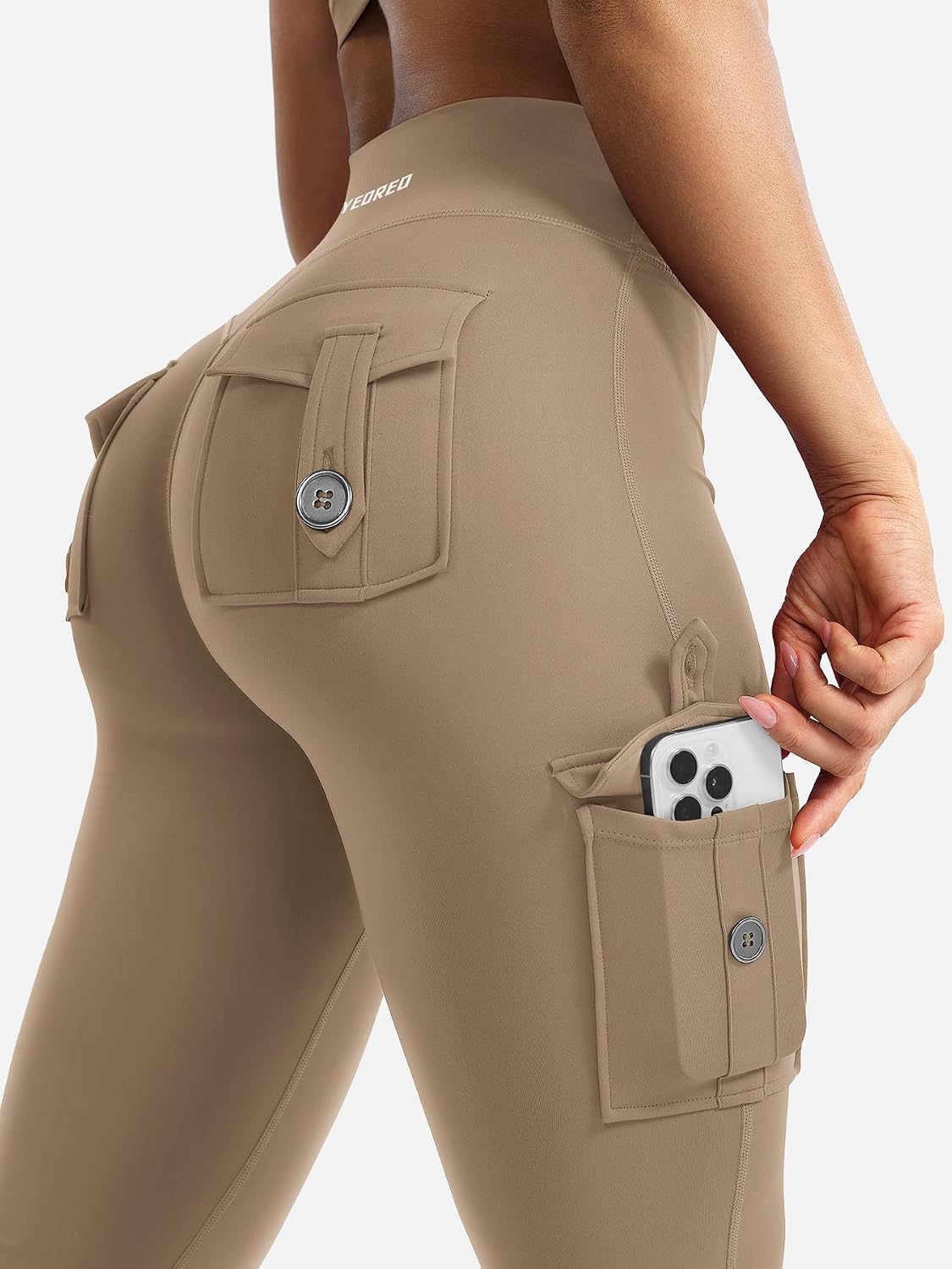 CoreFlex Women Workout Flare Leggings with Pockets Hidden Scrunch High Waisted Cargo Gym Yoga No Front Seam Leggings