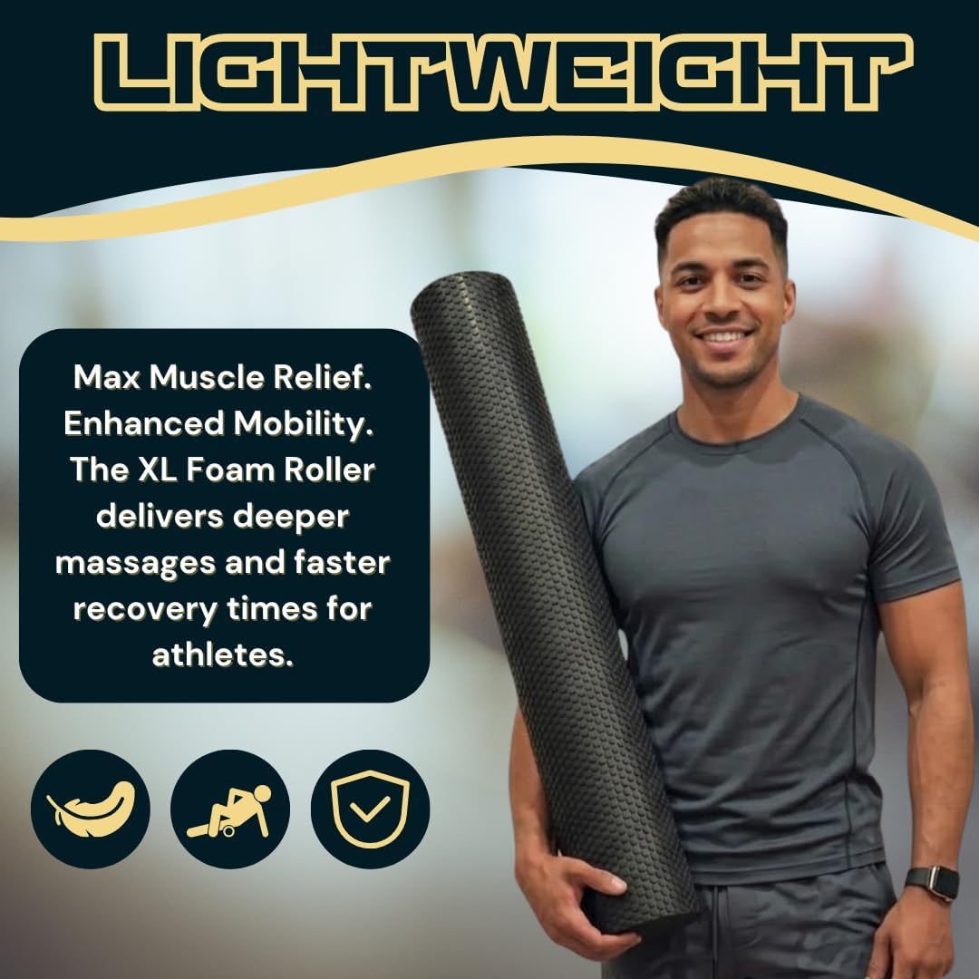 Fitizen Foam Roller – Muscle Massage Rehab Stiff Back Pain Physical Therapy Deep Tissue Firm Exercise Equipment Home Gym Stress Yoga Pilates for The Fit Citizen