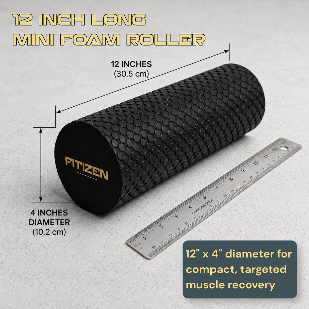 Fitizen Foam Roller – Muscle Massage Rehab Stiff Back Pain Physical Therapy Deep Tissue Firm Exercise Equipment Home Gym Stress Yoga Pilates for The Fit Citizen