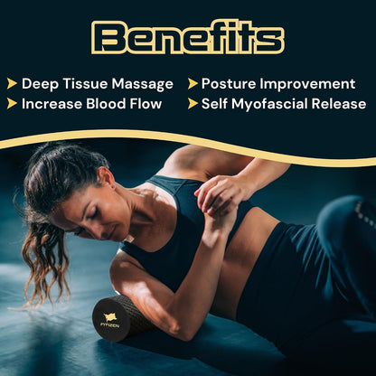 Fitizen Foam Roller – Muscle Massage Rehab Stiff Back Pain Physical Therapy Deep Tissue Firm Exercise Equipment Home Gym Stress Yoga Pilates for The Fit Citizen