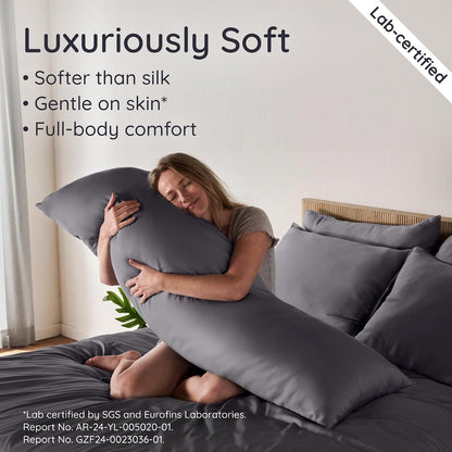 100% Viscose Derived from Bamboo Pillowcase Standard Size – Set of 2 Cooling Pillow Cases Standard Size, Breathable & Anti Acne Pillowcase, Cooling Pillow Cover, Envelope Closure (Sea Glass)