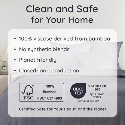 100% Viscose Derived from Bamboo Pillowcase Standard Size – Set of 2 Cooling Pillow Cases Standard Size, Breathable & Anti Acne Pillowcase, Cooling Pillow Cover, Envelope Closure (Sea Glass)