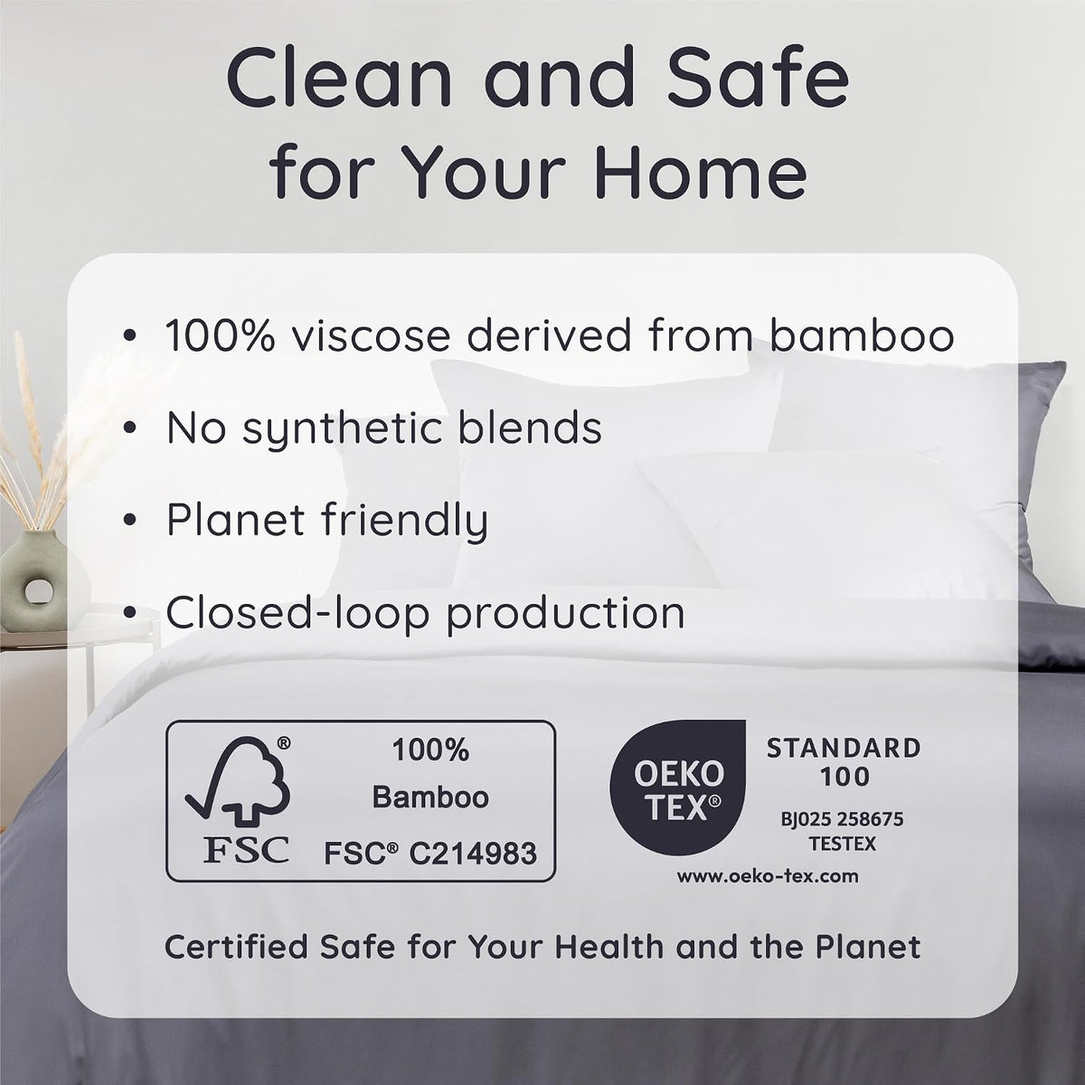100% Viscose Derived from Bamboo Pillowcase Standard Size – Set of 2 Cooling Pillow Cases Standard Size, Breathable & Anti Acne Pillowcase, Cooling Pillow Cover, Envelope Closure (Sea Glass)