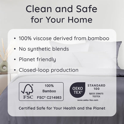 100% Viscose Derived from Bamboo Pillowcase Standard Size – Set of 2 Cooling Pillow Cases Standard Size, Breathable & Anti Acne Pillowcase, Cooling Pillow Cover, Envelope Closure (Sea Glass)