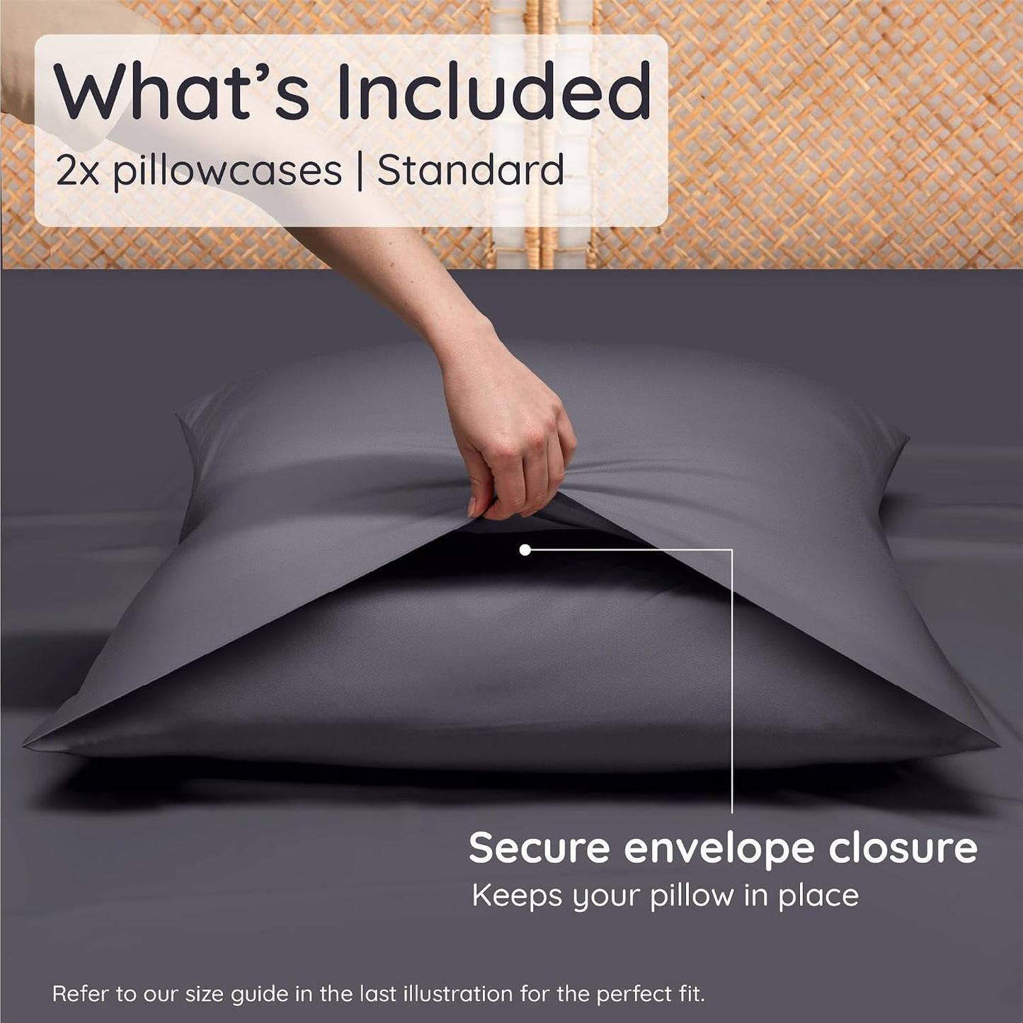 100% Viscose Derived from Bamboo Pillowcase Standard Size – Set of 2 Cooling Pillow Cases Standard Size, Breathable & Anti Acne Pillowcase, Cooling Pillow Cover, Envelope Closure (Sea Glass)