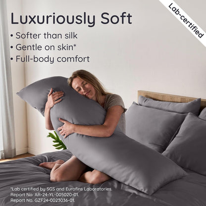 100% Viscose Derived from Bamboo Pillowcase Standard Size – Set of 2 Cooling Pillow Cases Standard Size, Breathable & Anti Acne Pillowcase, Cooling Pillow Cover, Envelope Closure (Sea Glass)