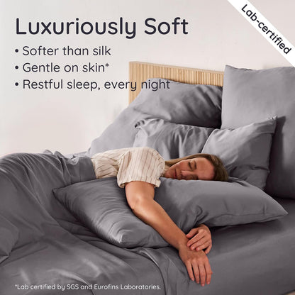100% Viscose Derived from Bamboo Pillowcase Standard Size – Set of 2 Cooling Pillow Cases Standard Size, Breathable & Anti Acne Pillowcase, Cooling Pillow Cover, Envelope Closure (Sea Glass)
