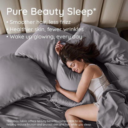 100% Viscose Derived from Bamboo Pillowcase Standard Size – Set of 2 Cooling Pillow Cases Standard Size, Breathable & Anti Acne Pillowcase, Cooling Pillow Cover, Envelope Closure (Sea Glass)