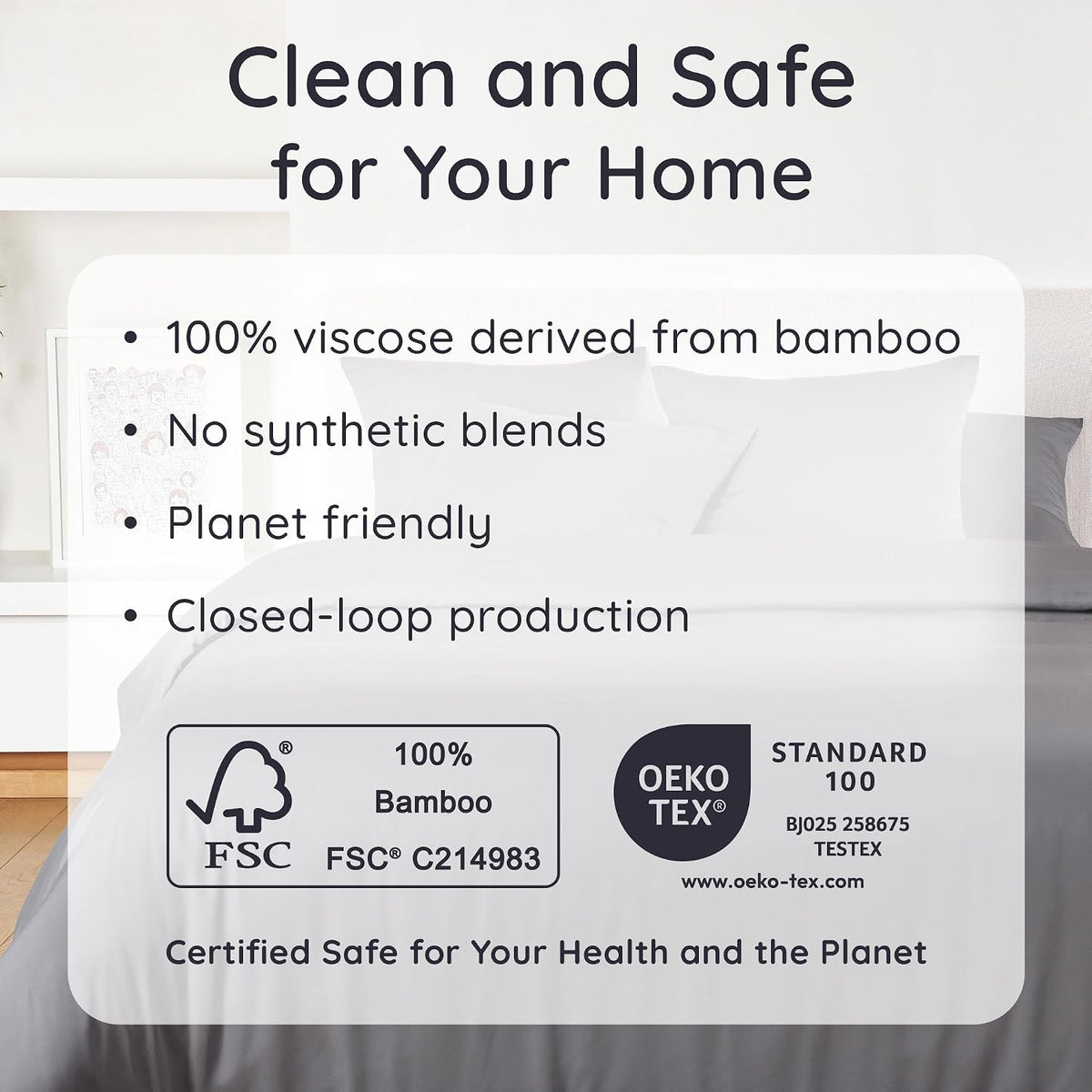 100% Viscose Derived from Bamboo Pillowcase Standard Size – Set of 2 Cooling Pillow Cases Standard Size, Breathable & Anti Acne Pillowcase, Cooling Pillow Cover, Envelope Closure (Sea Glass)