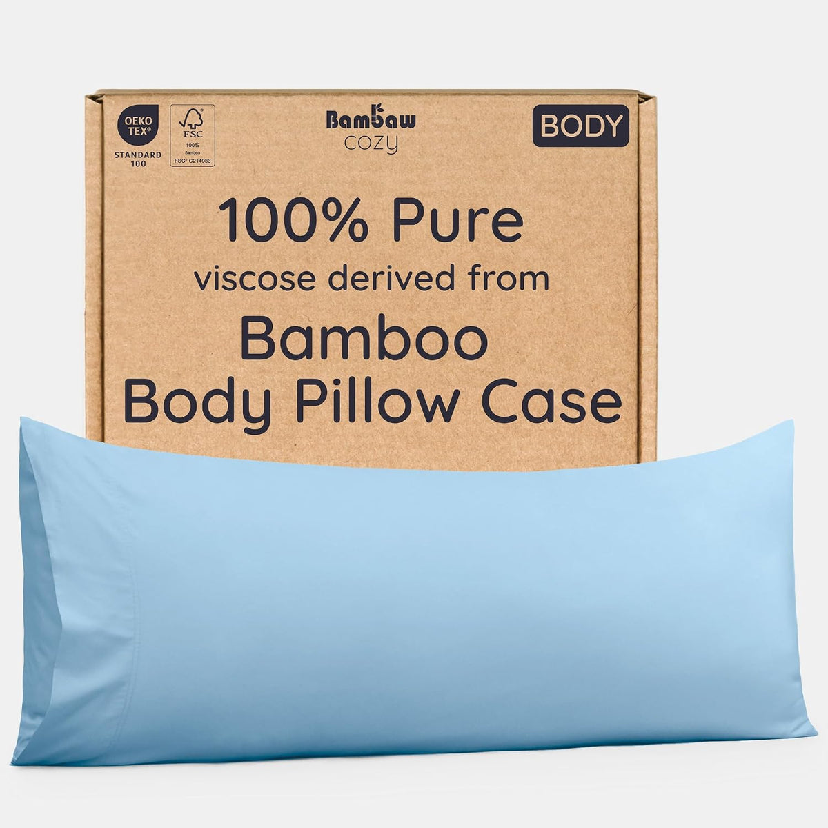 100% Viscose Derived from Bamboo Pillowcase Standard Size – Set of 2 Cooling Pillow Cases Standard Size, Breathable & Anti Acne Pillowcase, Cooling Pillow Cover, Envelope Closure (Sea Glass)