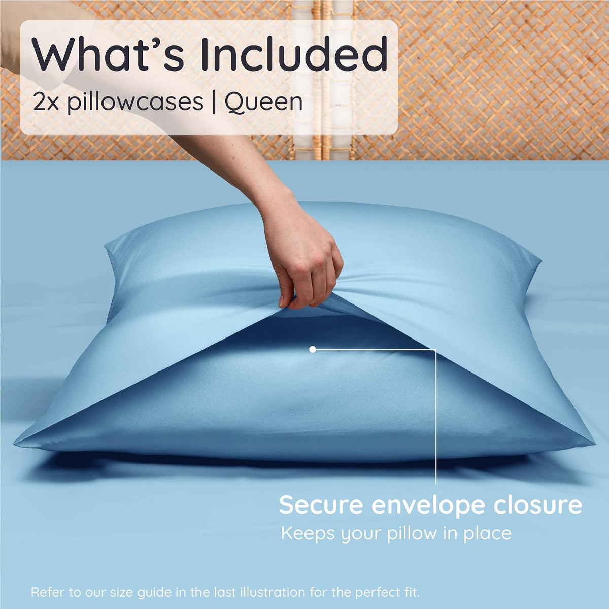 100% Viscose Derived from Bamboo Pillowcase Standard Size – Set of 2 Cooling Pillow Cases Standard Size, Breathable & Anti Acne Pillowcase, Cooling Pillow Cover, Envelope Closure (Sea Glass)