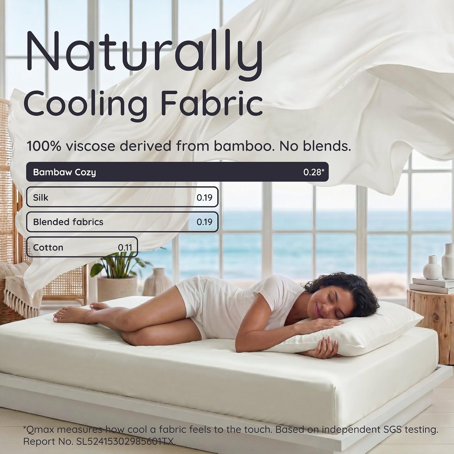 100% Viscose Derived from Bamboo Pillowcase Standard Size – Set of 2 Cooling Pillow Cases Standard Size, Breathable & Anti Acne Pillowcase, Cooling Pillow Cover, Envelope Closure (Sea Glass)