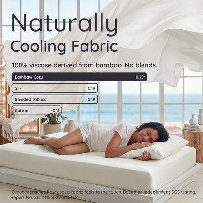100% Viscose Derived from Bamboo Pillowcase Standard Size – Set of 2 Cooling Pillow Cases Standard Size, Breathable & Anti Acne Pillowcase, Cooling Pillow Cover, Envelope Closure (Sea Glass)
