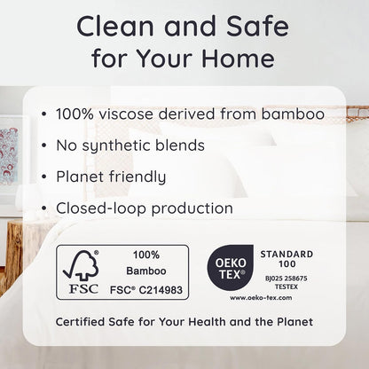 100% Viscose Derived from Bamboo Pillowcase Standard Size – Set of 2 Cooling Pillow Cases Standard Size, Breathable & Anti Acne Pillowcase, Cooling Pillow Cover, Envelope Closure (Sea Glass)