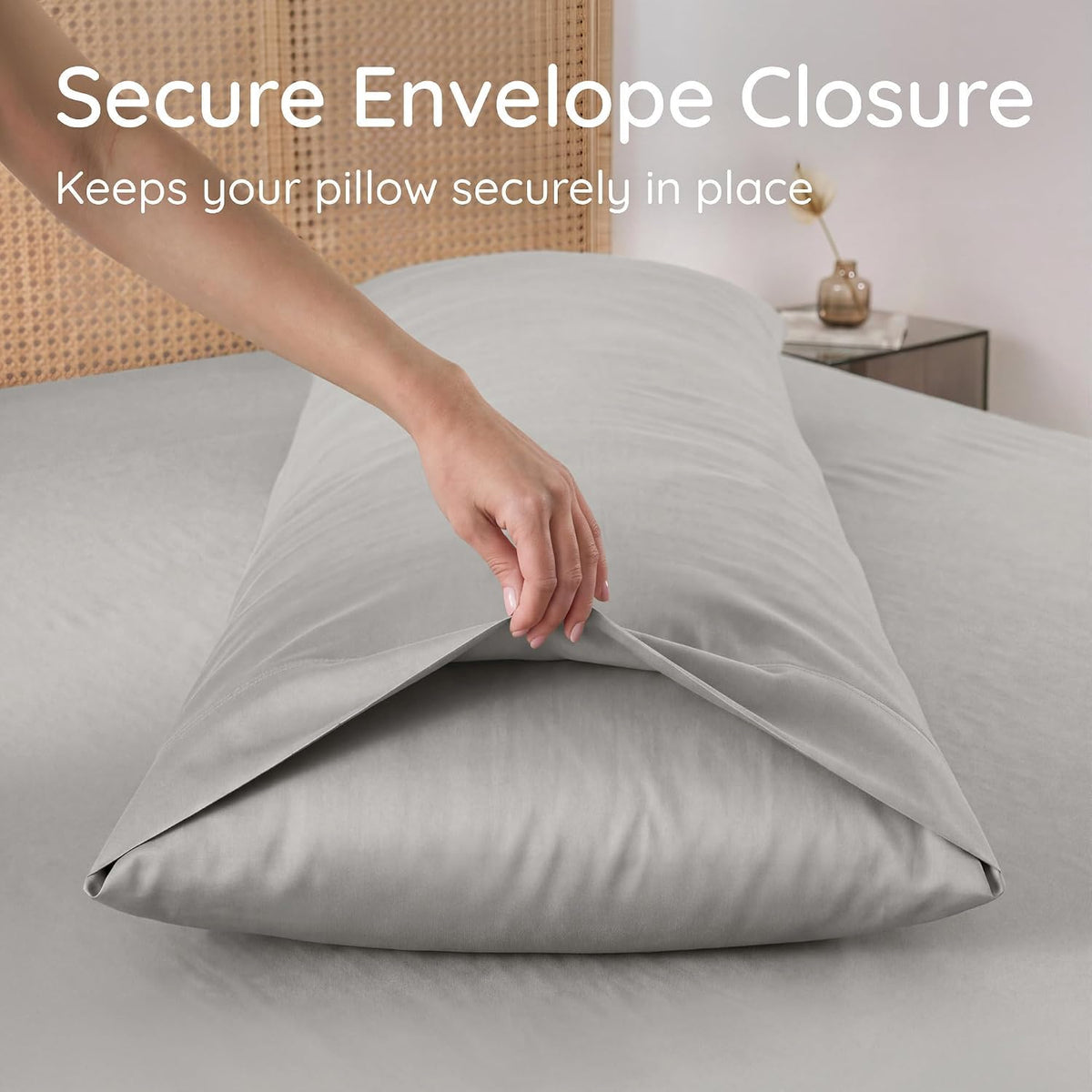 100% Viscose Derived from Bamboo Pillowcase Standard Size – Set of 2 Cooling Pillow Cases Standard Size, Breathable & Anti Acne Pillowcase, Cooling Pillow Cover, Envelope Closure (Sea Glass)