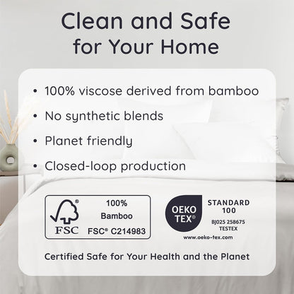 100% Viscose Derived from Bamboo Pillowcase Standard Size – Set of 2 Cooling Pillow Cases Standard Size, Breathable & Anti Acne Pillowcase, Cooling Pillow Cover, Envelope Closure (Sea Glass)