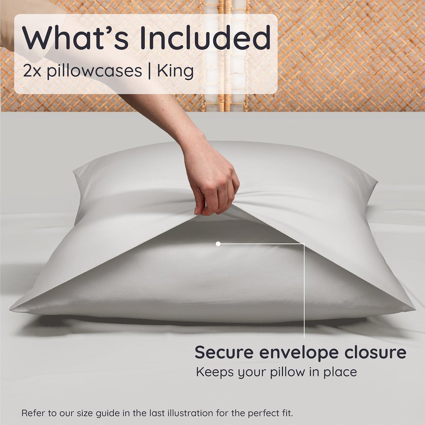 100% Viscose Derived from Bamboo Pillowcase Standard Size – Set of 2 Cooling Pillow Cases Standard Size, Breathable & Anti Acne Pillowcase, Cooling Pillow Cover, Envelope Closure (Sea Glass)