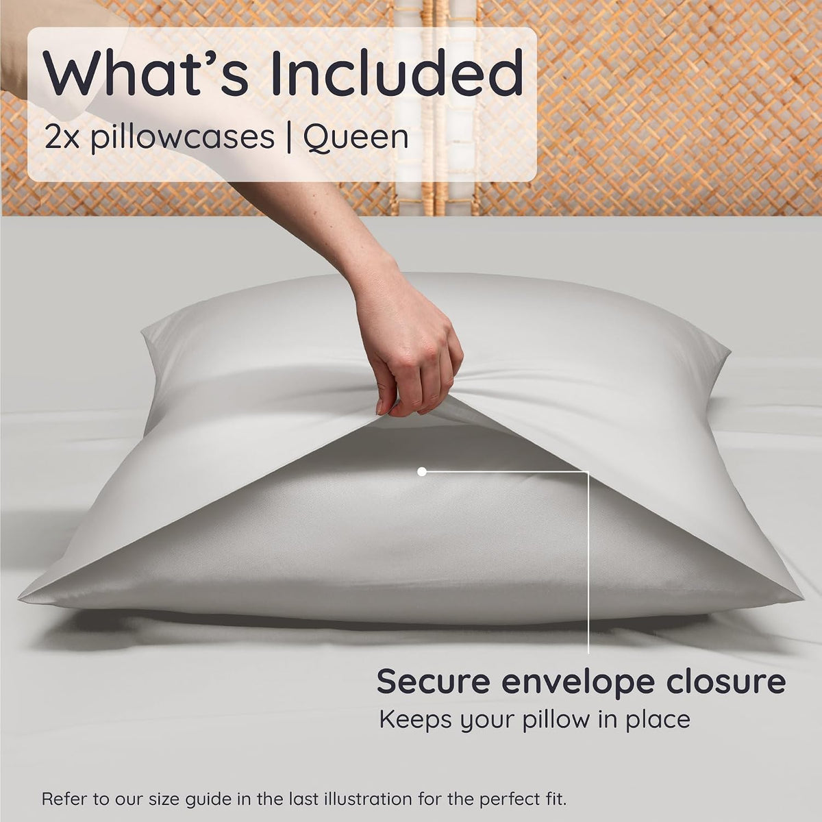 100% Viscose Derived from Bamboo Pillowcase Standard Size – Set of 2 Cooling Pillow Cases Standard Size, Breathable & Anti Acne Pillowcase, Cooling Pillow Cover, Envelope Closure (Sea Glass)
