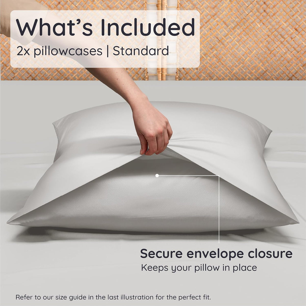 100% Viscose Derived from Bamboo Pillowcase Standard Size – Set of 2 Cooling Pillow Cases Standard Size, Breathable & Anti Acne Pillowcase, Cooling Pillow Cover, Envelope Closure (Sea Glass)
