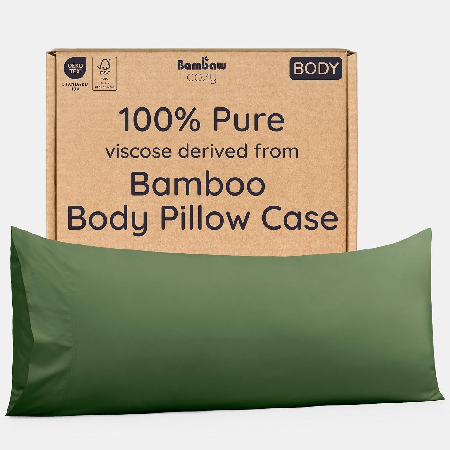 100% Viscose Derived from Bamboo Pillowcase Standard Size – Set of 2 Cooling Pillow Cases Standard Size, Breathable & Anti Acne Pillowcase, Cooling Pillow Cover, Envelope Closure (Sea Glass)
