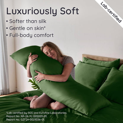 100% Viscose Derived from Bamboo Pillowcase Standard Size – Set of 2 Cooling Pillow Cases Standard Size, Breathable & Anti Acne Pillowcase, Cooling Pillow Cover, Envelope Closure (Sea Glass)