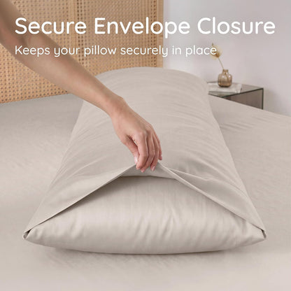 100% Viscose Derived from Bamboo Pillowcase Standard Size – Set of 2 Cooling Pillow Cases Standard Size, Breathable & Anti Acne Pillowcase, Cooling Pillow Cover, Envelope Closure (Sea Glass)