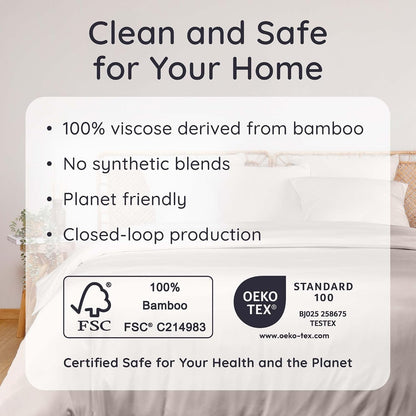 100% Viscose Derived from Bamboo Pillowcase Standard Size – Set of 2 Cooling Pillow Cases Standard Size, Breathable & Anti Acne Pillowcase, Cooling Pillow Cover, Envelope Closure (Sea Glass)
