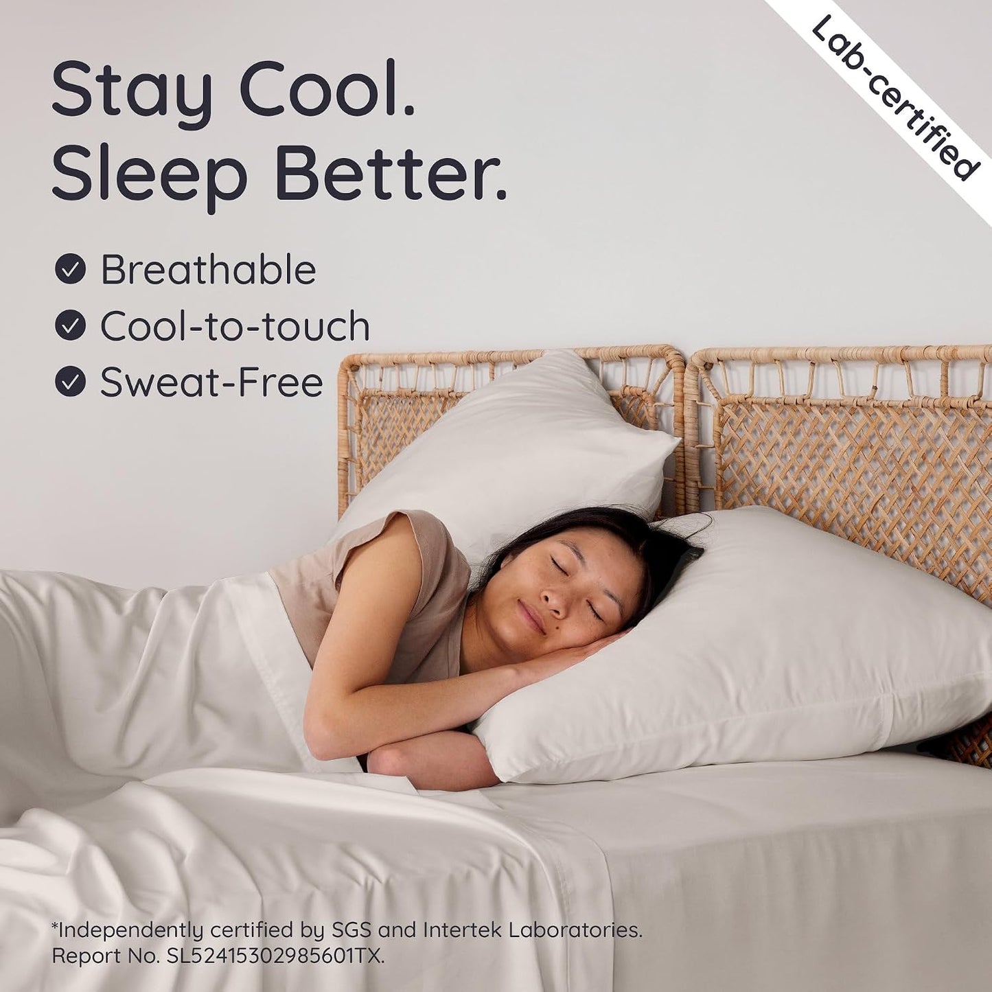 100% Viscose Derived from Bamboo Pillowcase Standard Size – Set of 2 Cooling Pillow Cases Standard Size, Breathable & Anti Acne Pillowcase, Cooling Pillow Cover, Envelope Closure (Sea Glass)