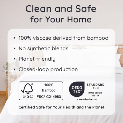 100% Viscose Derived from Bamboo Pillowcase Standard Size – Set of 2 Cooling Pillow Cases Standard Size, Breathable & Anti Acne Pillowcase, Cooling Pillow Cover, Envelope Closure (Sea Glass)