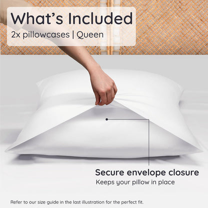 100% Viscose Derived from Bamboo Pillowcase Standard Size – Set of 2 Cooling Pillow Cases Standard Size, Breathable & Anti Acne Pillowcase, Cooling Pillow Cover, Envelope Closure (Sea Glass)