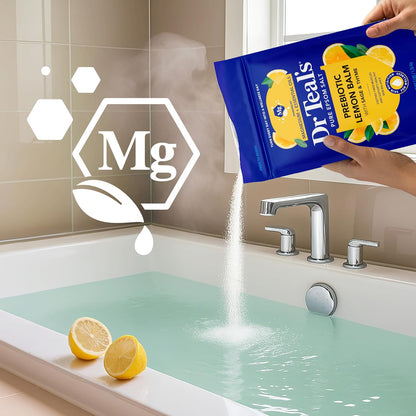 Pure Epsom Magnesium Salt Soak, Prebiotic Lemon Balm & Essential Oil, 3 lbs (Pack of 4)