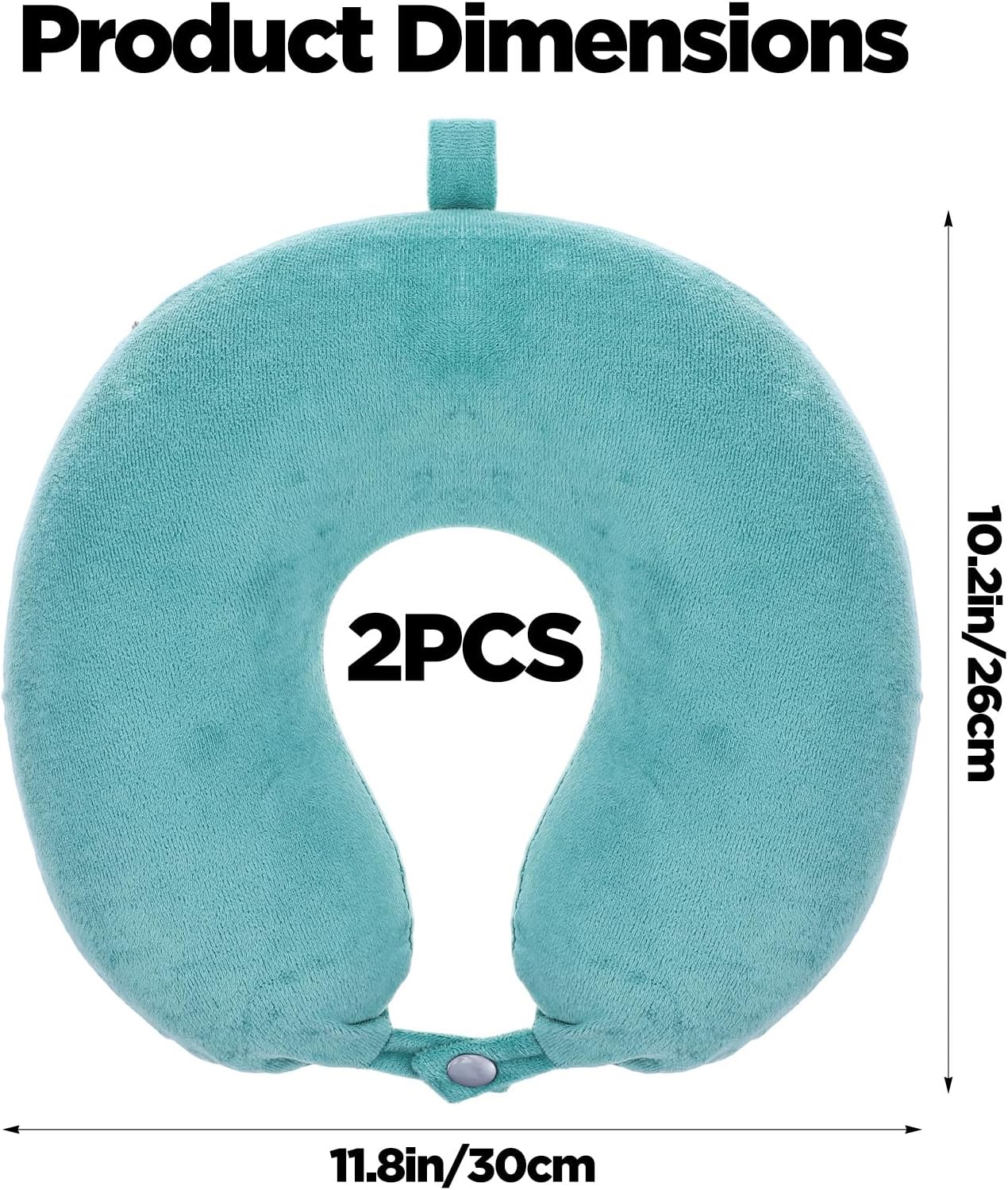 2 Pack Neck Pillow Covers with Zipper, Washable U Shaped Replacement Cover, Reusable Travel Pillow Cover, Soft Smooth Plush Fabric, Universal Fit Airplane Pillows Case