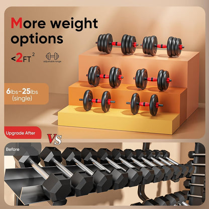 Adjustable Dumbbells,20/30/45/70/90lbs Free Weight Set | 5 in1 Dumbbell Set with Connector,Used as Barbell,Kettlebells,Push up Stand,Fitness Exercises for Home Gym Suitable Men/Women