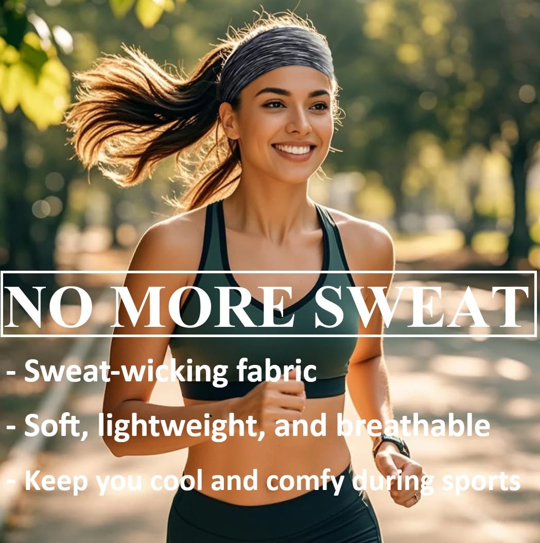 Sweat Bands Headbands for Women: Workout Headbands for Women Non Slip, Sweatbands for Sports Yoga Running