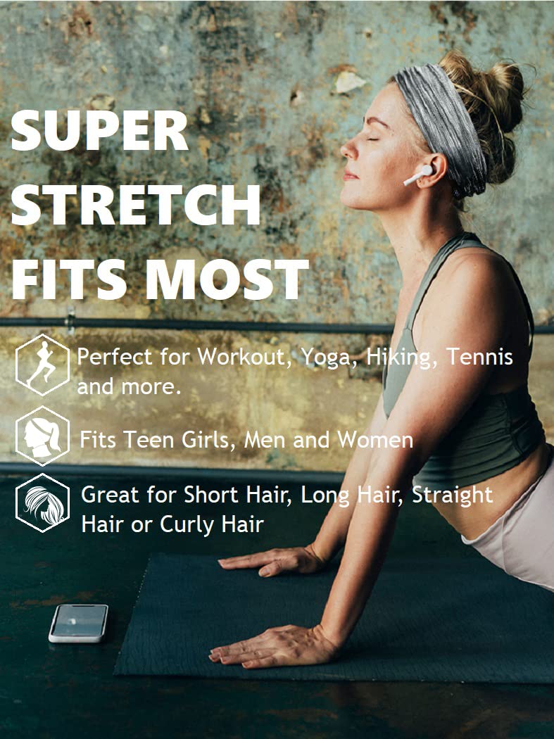Sweat Bands Headbands for Women: Workout Headbands for Women Non Slip, Sweatbands for Sports Yoga Running