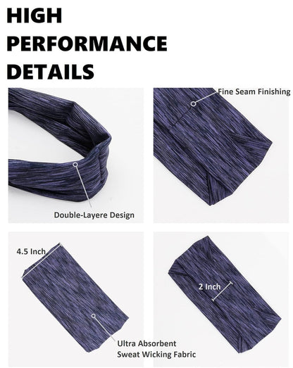 Sweat Bands Headbands for Women: Workout Headbands for Women Non Slip, Sweatbands for Sports Yoga Running