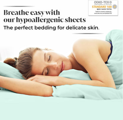 King Envelope Pillowcase Set | 100% Viscose Made from Bamboo | Organically Grown | Ultra Soft | Cooling | 2pcs [Coastal Green]