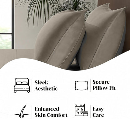 King Envelope Pillowcase Set | 100% Viscose Made from Bamboo | Organically Grown | Ultra Soft | Cooling | 2pcs [Coastal Green]