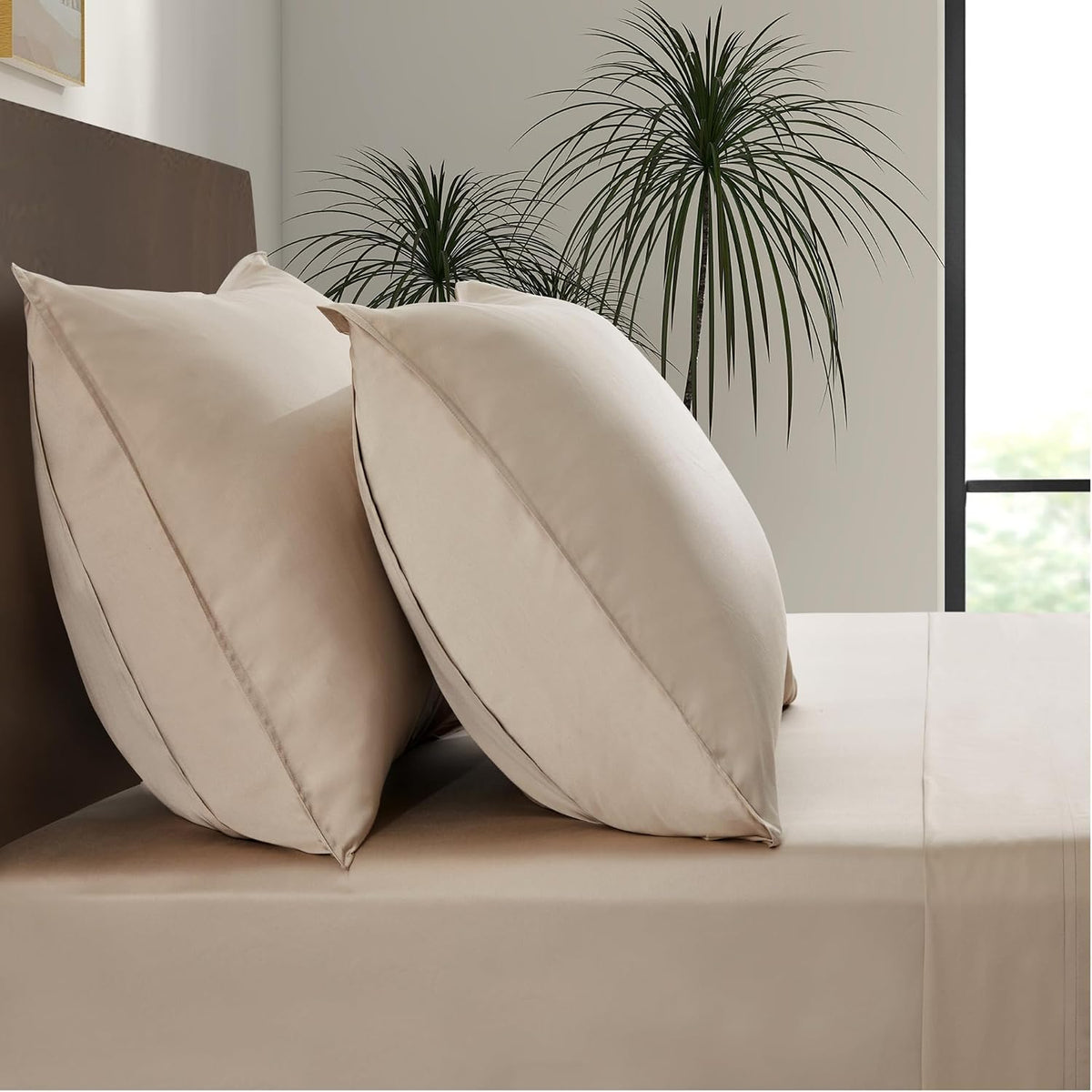 King Envelope Pillowcase Set | 100% Viscose Made from Bamboo | Organically Grown | Ultra Soft | Cooling | 2pcs [Coastal Green]