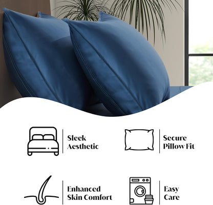 King Envelope Pillowcase Set | 100% Viscose Made from Bamboo | Organically Grown | Ultra Soft | Cooling | 2pcs [Coastal Green]