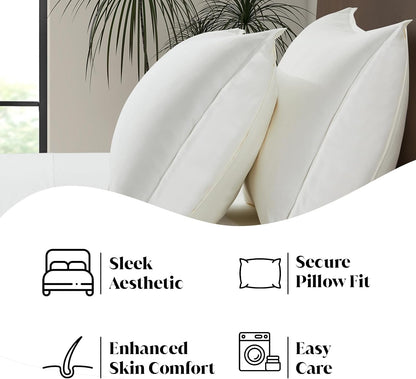 King Envelope Pillowcase Set | 100% Viscose Made from Bamboo | Organically Grown | Ultra Soft | Cooling | 2pcs [Coastal Green]