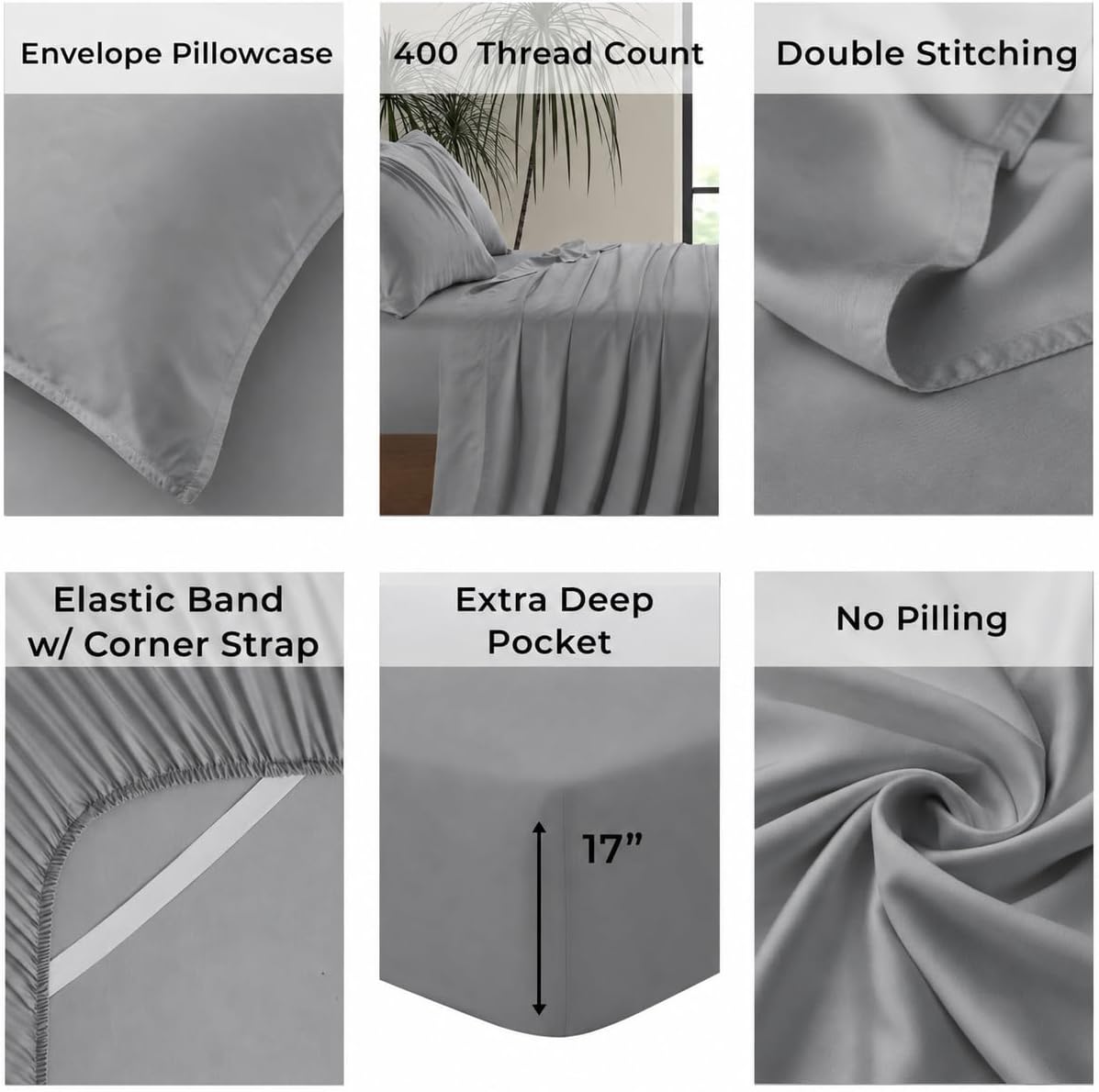 King Envelope Pillowcase Set | 100% Viscose Made from Bamboo | Organically Grown | Ultra Soft | Cooling | 2pcs [Coastal Green]