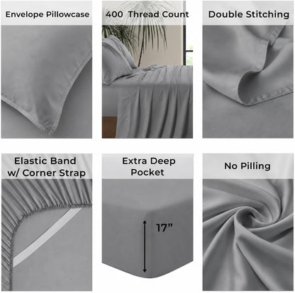 King Envelope Pillowcase Set | 100% Viscose Made from Bamboo | Organically Grown | Ultra Soft | Cooling | 2pcs [Coastal Green]