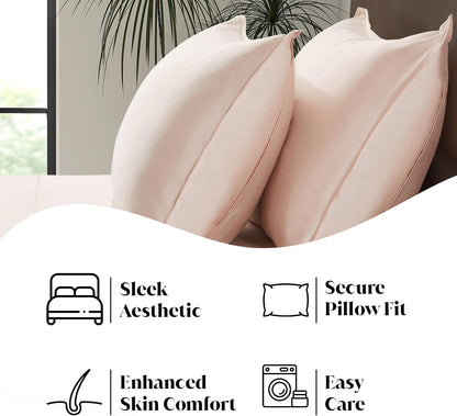 King Envelope Pillowcase Set | 100% Viscose Made from Bamboo | Organically Grown | Ultra Soft | Cooling | 2pcs [Coastal Green]