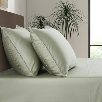 King Envelope Pillowcase Set | 100% Viscose Made from Bamboo | Organically Grown | Ultra Soft | Cooling | 2pcs [Coastal Green]