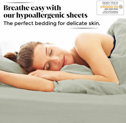 King Envelope Pillowcase Set | 100% Viscose Made from Bamboo | Organically Grown | Ultra Soft | Cooling | 2pcs [Coastal Green]