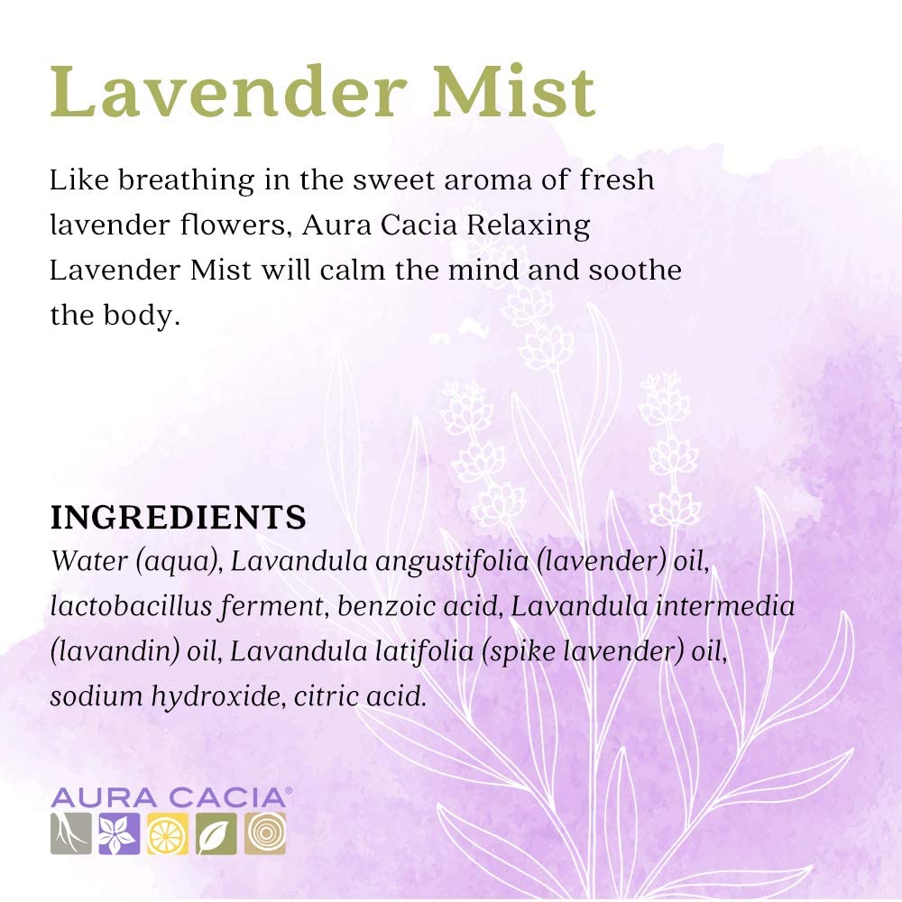 Relaxing Lavender Aromatherapy Mist, 4-Ounce, Lavender Pure Essential Oils, Sweet & Floral Aroma