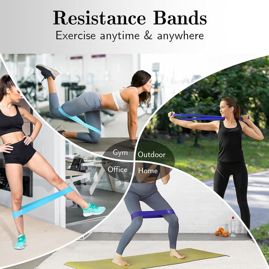Resistance Bands for Working Out, Exercise Bands Resistance Bands Set with 5 Resistance Levels, Multi-Colored Workout Bands for Indoor & Outdoor Fitness, Leg Strength Training, Yoga