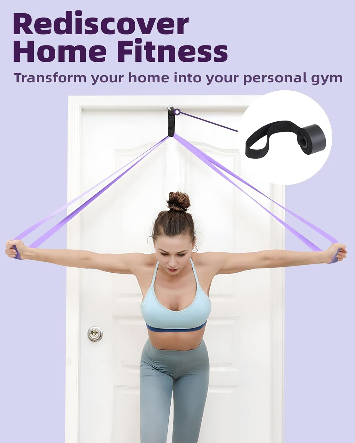 Resistance Bands Set - Pull Up Bands for Men Women, Exercise Bands Resistance with Door Anchor, Training Poster & Pouch for Body Stretching, Pull Up Assist