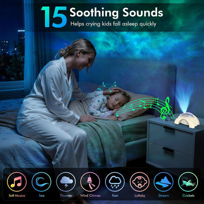 Dual Lens Galaxy Star Aurora Projector Night Light for Bedroom | 58 Light Effects, White Noise, Bluetooth Speaker, Music Sync, Remote Control, Timer, Room Decor Gift for Kids Adults Teens